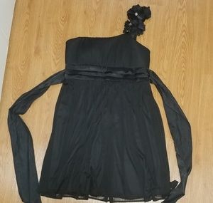 One Shoulder Black Dress